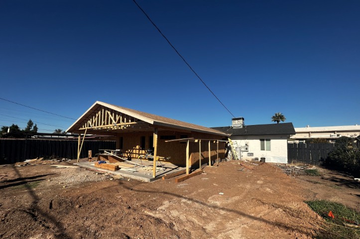 Home addition in progress by Erwin Jaye Luxury Homes.