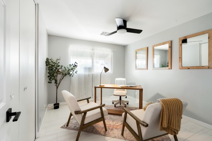 Luxury home addition by Erwin Jaye being utilized as a home office.